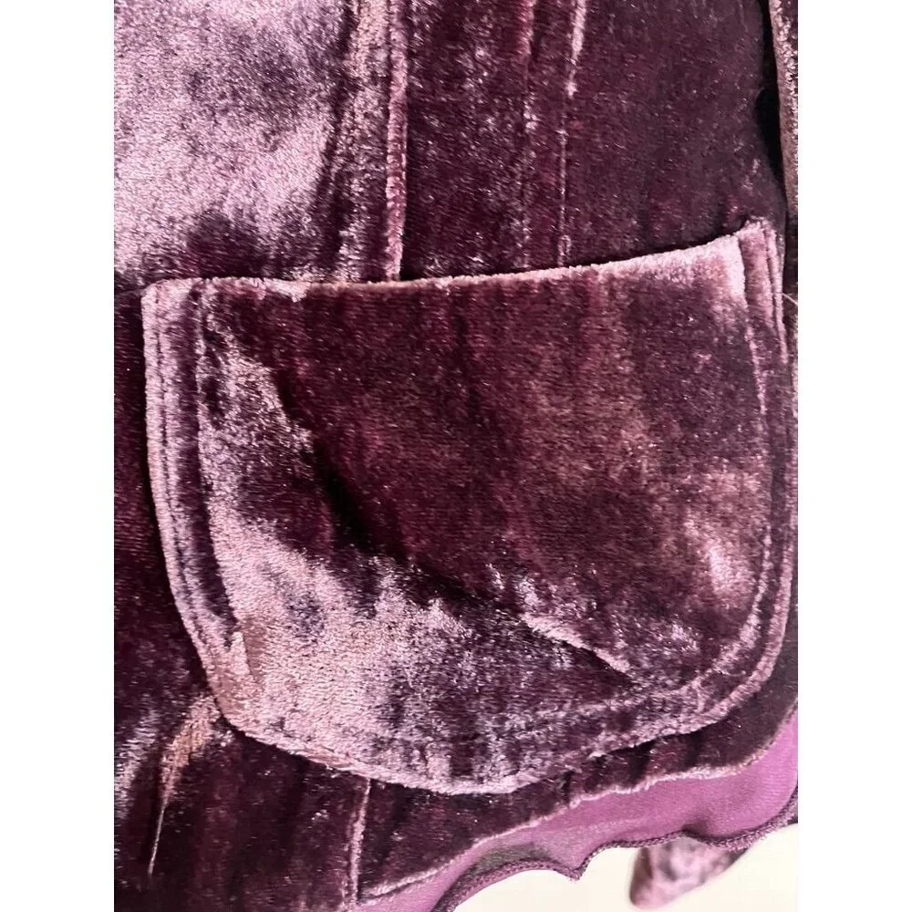 Retro Velvet Jacket S Purple‎ Y2K Preppy Feminine Coquette Festive Holiday 80s